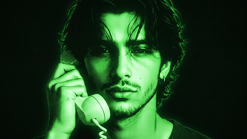 Prompt per Ritratto CRT a Matrice di Punti Verde Neon con Telefono Vintage - Gemini Prompt