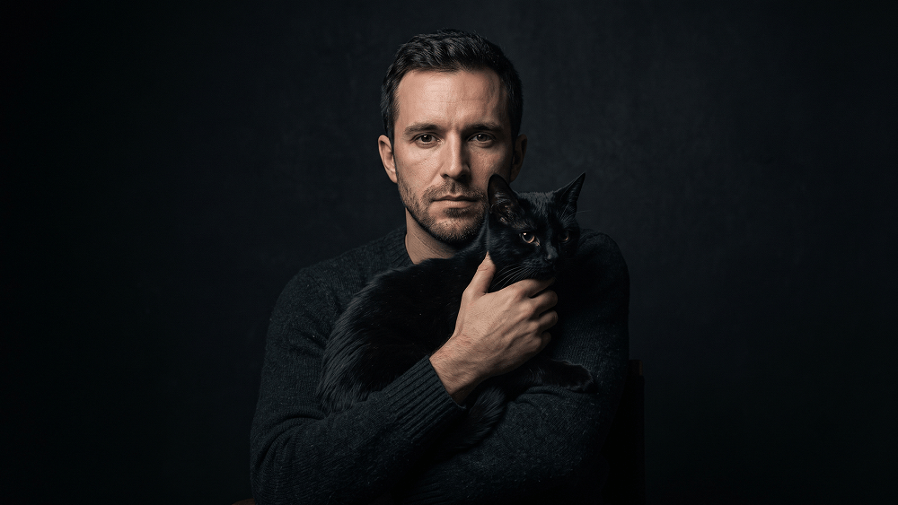 Ultra-Realistic Studio Portrait with a Black Cat Prompt - Gemini Prompt