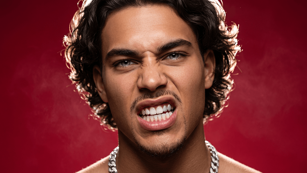 Ultra-Photorealistic Fierce Luxury Portrait with Diamond Teeth Prompt - Gemini Prompt