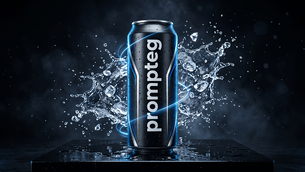Prompt für eine professionelle Werbung für ein Energy-Drink-Produkt - Gemini Prompt