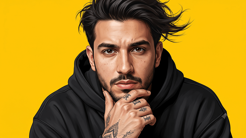 Prompt per opera d'arte digitale con sfondo giallo - Gemini Prompt