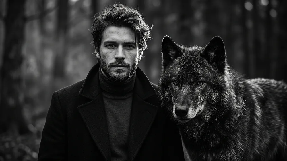 Black Wolf Portrait Prompt for Cinematic Black and White Photography - Nano Banana 2 Prompt