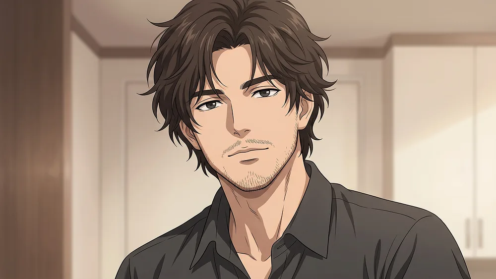 Calm Anime Portrait With Tousled Hair And Soft Neutral Interior Prompt - Google Banana Pro Prompt