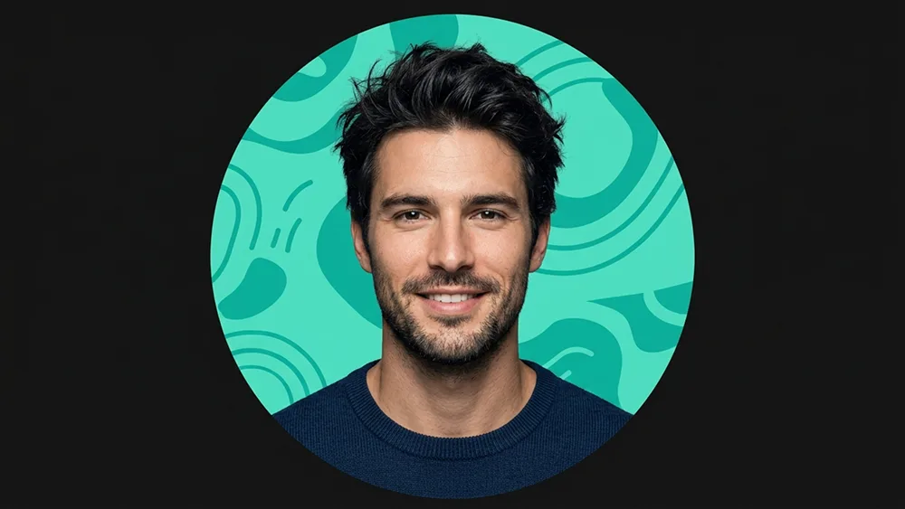 Vibrant Circular Social Media Profile Portrait Prompt - Gemini Prompt