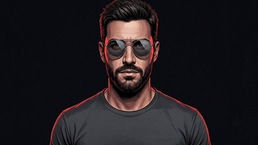 Prompt per un Ritratto Maschile Cinematografico in Stile Graphic Novel - Gemini Prompt