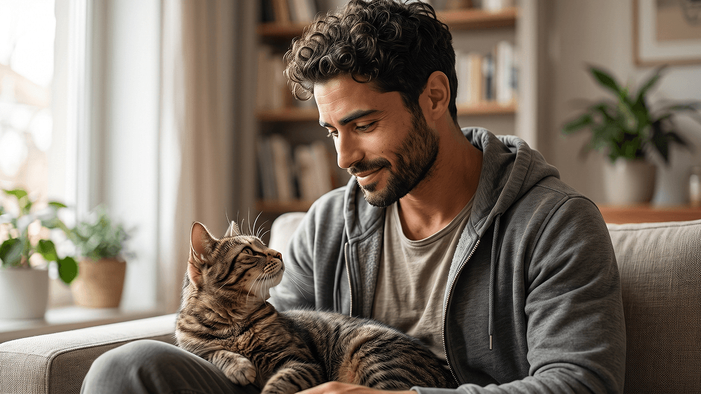 Prompt für ein natürliches und realistisches Porträt mit einer Katze - Gemini Prompt