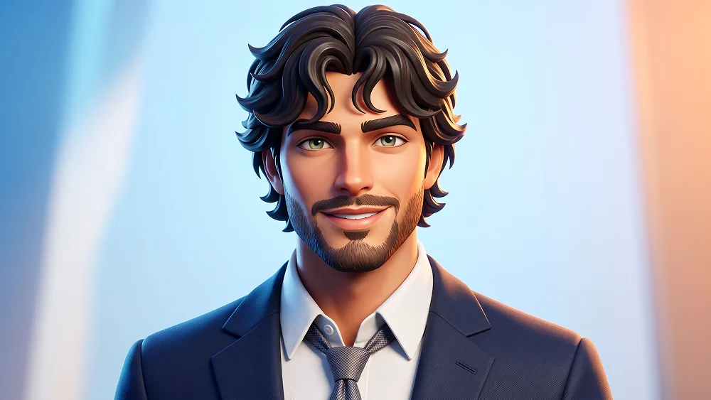 Fortnite-Style 3D Business Character Portrait Prompt - Gemini Prompt