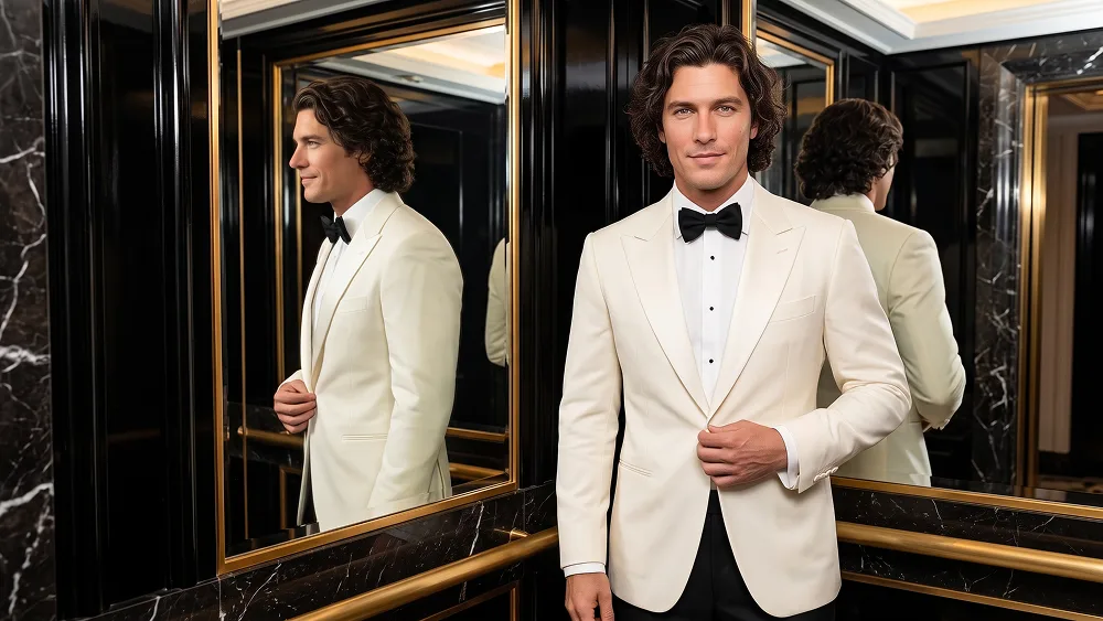 Ritratto Luxury Hotel con Tuxedo e Specchio da Foto Prompt - Gemini Prompt