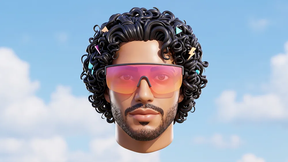 Retro Pop Visor Floating 3D Avatar aus Foto Prompt - Gemini Prompt
