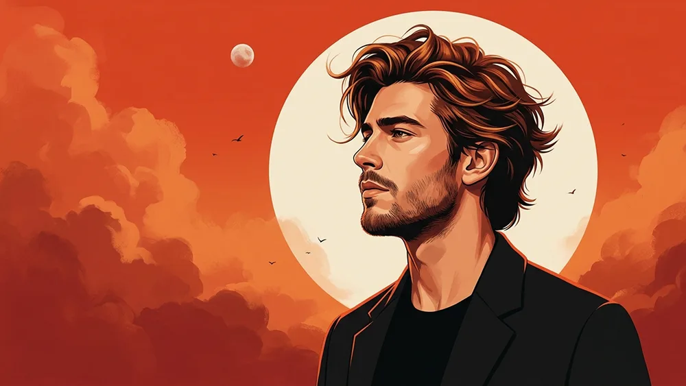 Solar Halo Seitenprofil Illustration Porträt Prompt - Gemini Prompt