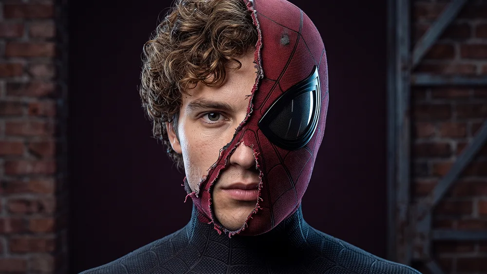 Ritratto Cinematico Supereroe Spider-Man da Foto Prompt - Gemini Prompt