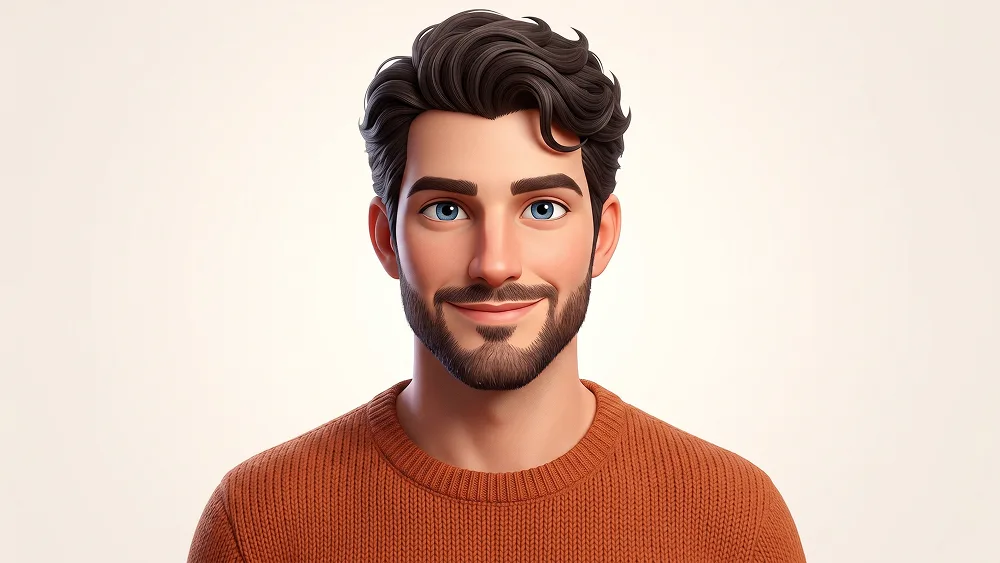 Stilisiertes 3D Animationscharakter Porträt aus Foto Prompt - Gemini Prompt