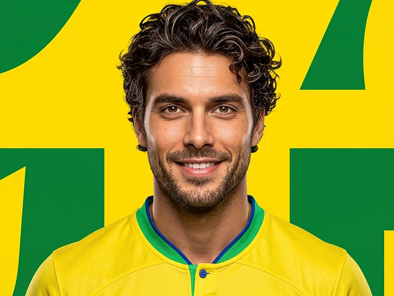 Brazil-Inspired Football Editorial Portrait Prompt - Gemini Prompt