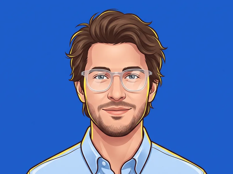 Cobalt Blue Vector Cartoon Avatar Portrait Prompt - Gemini Prompt