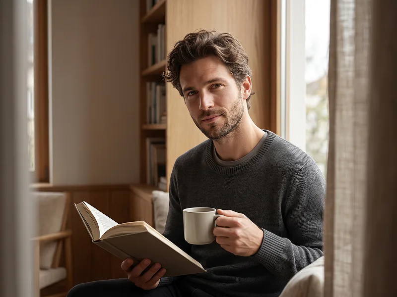 Quiet Window Reading Lifestyle Portrait Prompt - Gemini Prompt
