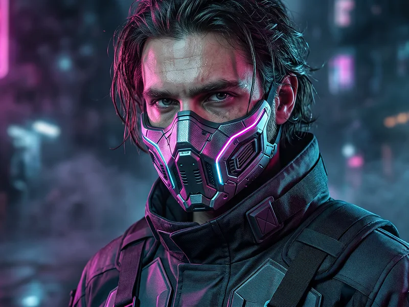 Cyberpunk-Maskenporträt Prompt für futuristische Neonfotos - Nano Banana 2 Prompt