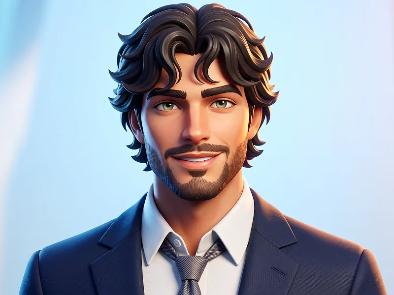 Fortnite-Style 3D Business Character Portrait Prompt - Gemini Prompt