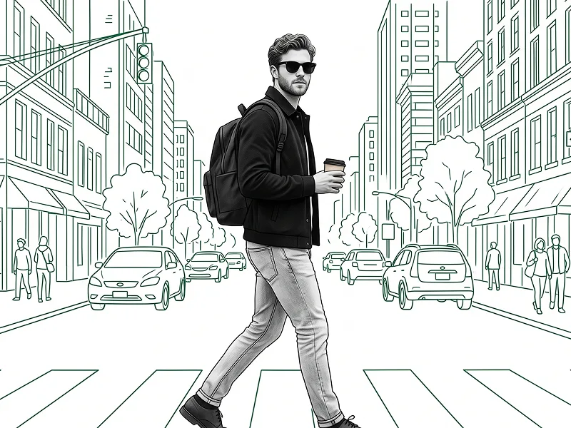 Yeşil Line-Art Urban Fashion Portre Promptu - Gemini Prompt