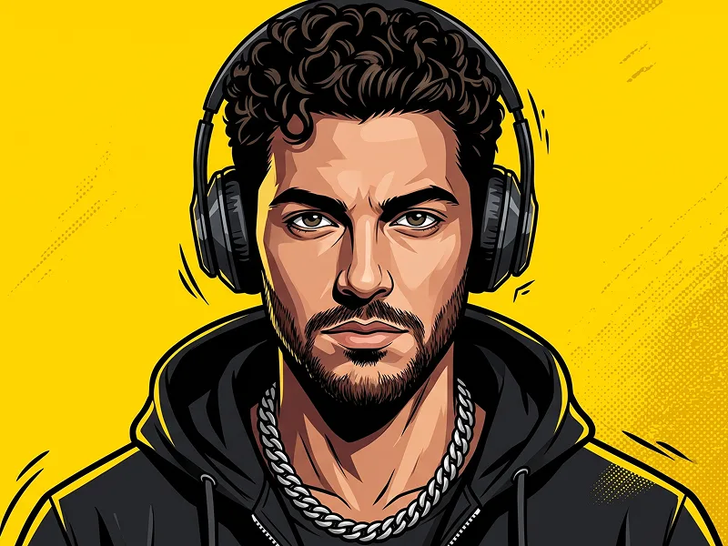 Headphone Streetwear Comic Avatar from Photo Prompt - Gemini Prompt