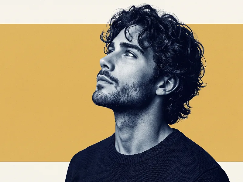 Indigo Monochrome Color-Block Editorial Portrait Prompt - Gemini Prompt