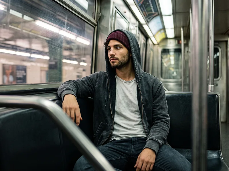 Late-Night Subway Fashion Editorial Porträt Prompt - Gemini Prompt