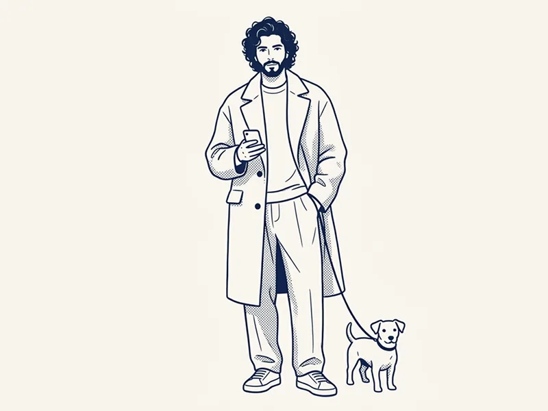 Ritratto Fashion Line Art Minimalista con Cane da Foto Prompt - Gemini Prompt