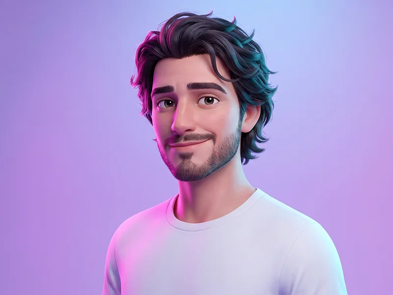 Pembe ve Camgöbeği Stüdyo Işıklı Neon Gradient 3D Portre Promptu - Nano Banana 2 Prompt