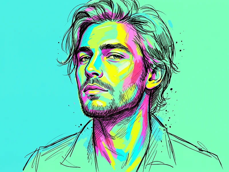 Neon Pop Art Sketch Portrait AI Photo Transformation Prompt - Nano Banana 2 Prompt