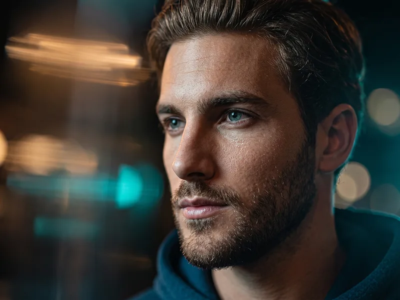 Nightlife Light Streak Cinematic Portrait from Photo Prompt - Gemini Prompt