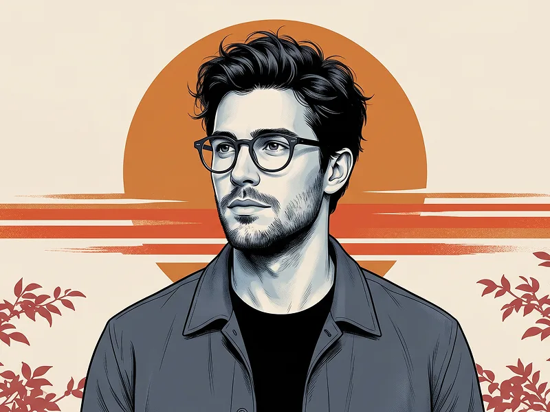 Orange Sun Editorial Portrait With Japanese Red Foliage Prompt - Google Banana Pro Prompt