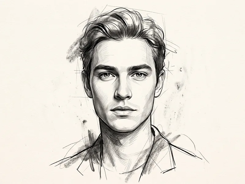 Realistic Graphite Pencil and Ink Portrait from Photo Prompt - Gemini Prompt