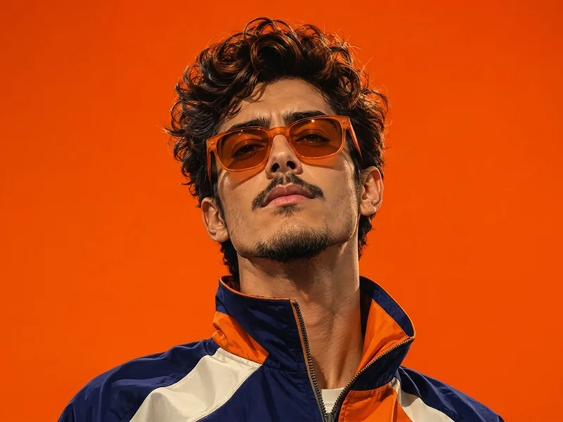 Retro Color-Block Track Jacket Fashion Portrait Prompt - Gemini Prompt