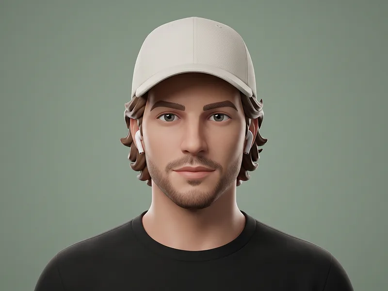 Sage Green Minimal 3D Designer Avatar Portrait Prompt - Gemini Prompt