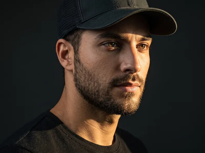 Single Beam Low-Key Cinematic Portrait from Photo Prompt - Gemini Prompt
