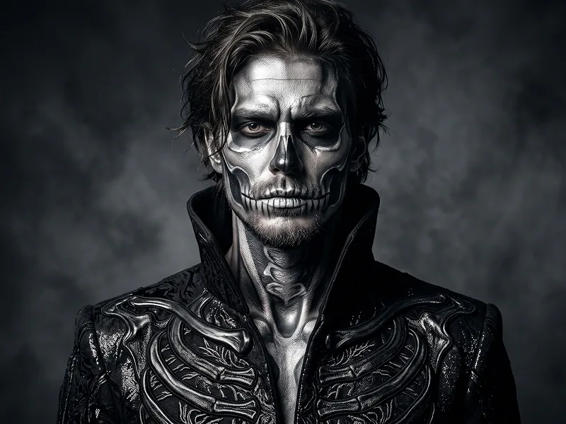 Skeleton Couture Portrait Prompt for Dark Fashion Editorials - Nano Banana 2 Prompt