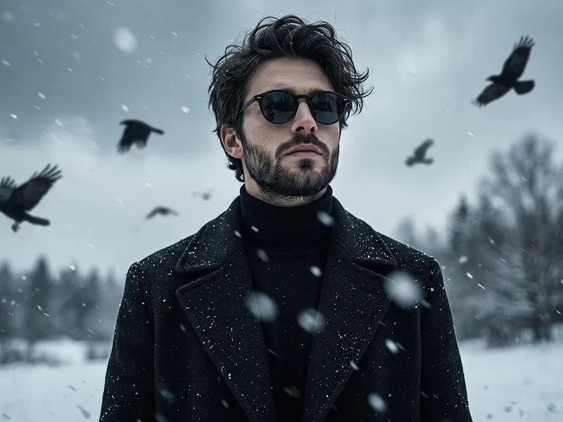 Ritratto Gotico Invernale con Corvi Prompt - Gemini Prompt