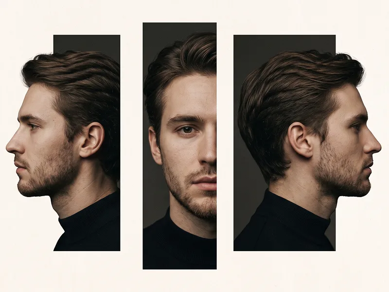 Three-View Vertical Triptych Portrait Prompt - AI Prompt