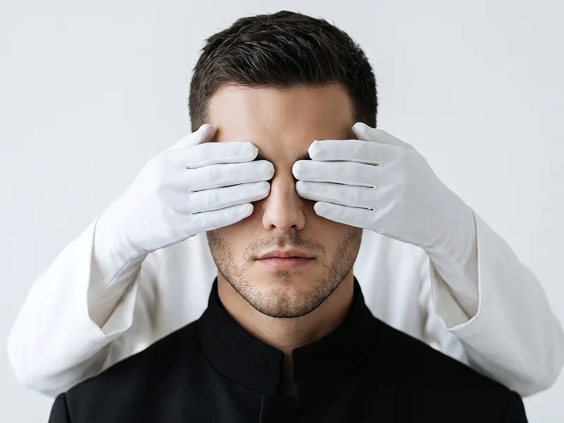 White Glove Conceptual Fashion Portrait from Photo Prompt - Gemini Prompt