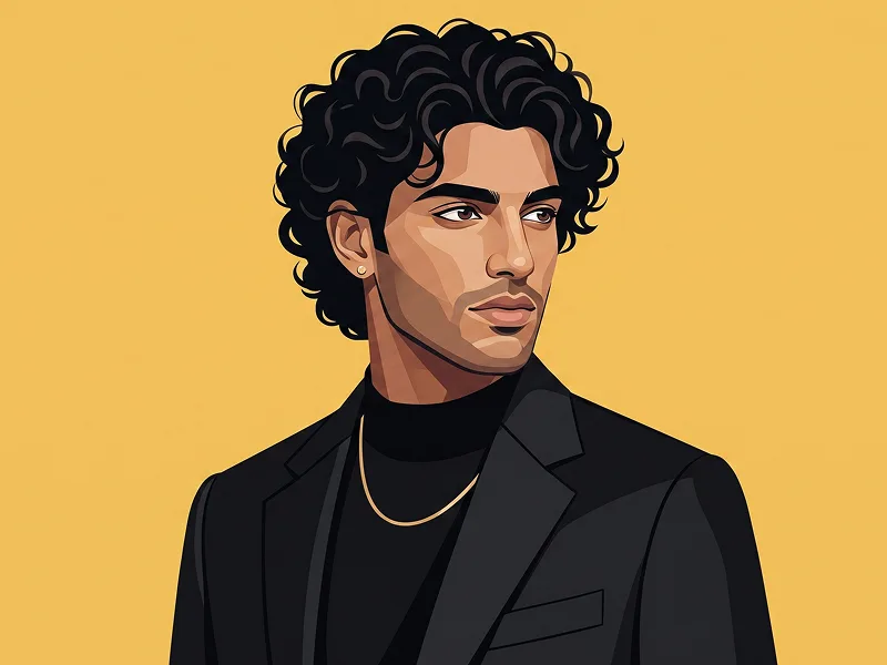 Gelbe Geometrische Fashion Illustration aus Foto Prompt - Gemini Prompt