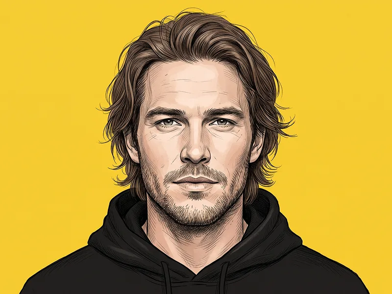 Yellow Ink Drawing Portrait With Detailed Crosshatching Prompt - Google Banana Pro Prompt