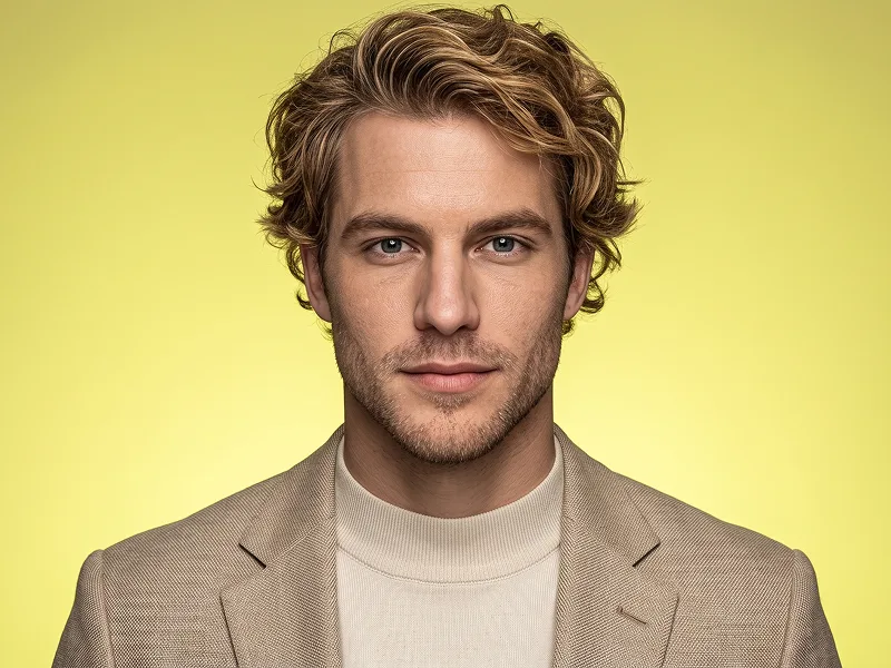 Yellow-Lime Studio Editorial Headshot aus Foto Prompt - Gemini Prompt