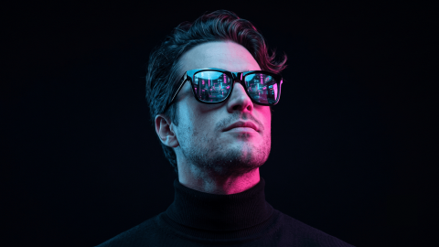 Cyber-Noir Futuristic Cinematic Portrait with Sunglasses Prompt - Gemini Prompt