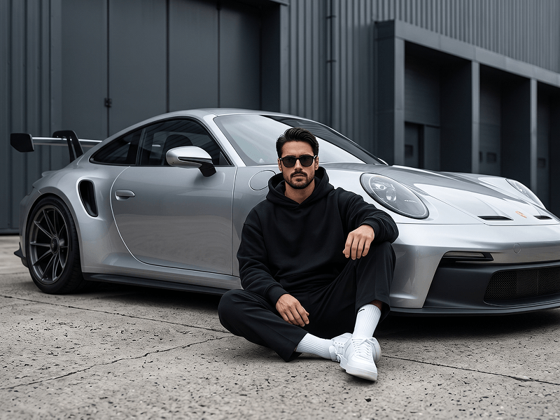 AI Prompt for Creating a Realistic Male Portrait with a Porsche 911 GT3 - Gemini Prompt