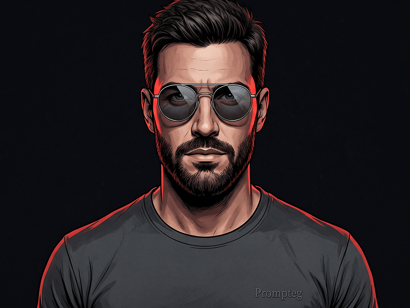 Graphic Novel Style Cinematic Male Portrait Prompt - Gemini Prompt