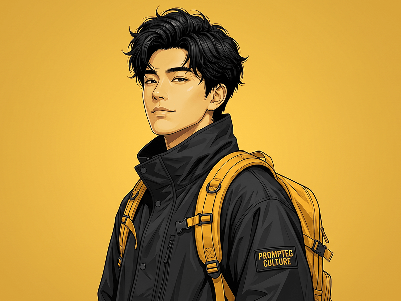 Anime Street Fashion Digital Portrait Prompt - Gemini Prompt