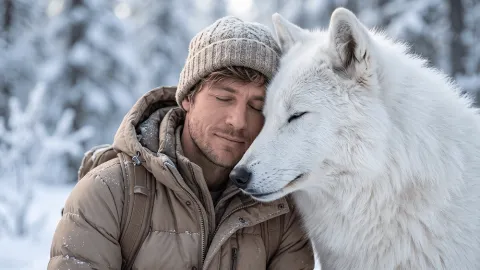 Personalized Arctic Wolf and Human Portrait Prompt - Gemini Prompt