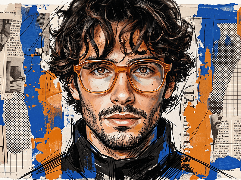 Abstract and Realistic Collage Portrait Image Prompt - Gemini Prompt