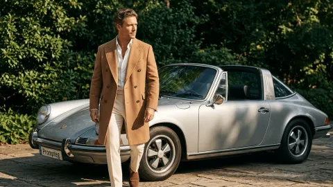Prompt für ein Männerporträt im Vintage-Porsche-Targa-Konzept - Gemini Prompt