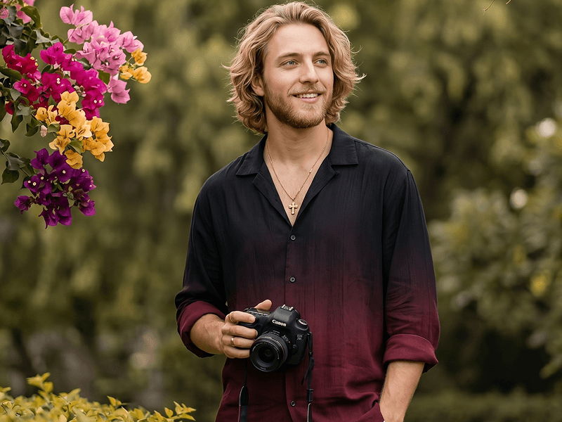 Cinematic Garden Portrait with Camera Prompt - Gemini Prompt