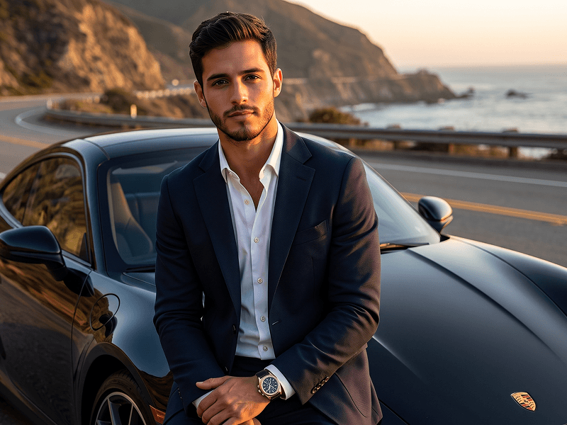 Prompt per un Ritratto Automobilistico Premium con una Porsche 911 Carrera al Tramonto - Gemini Prompt